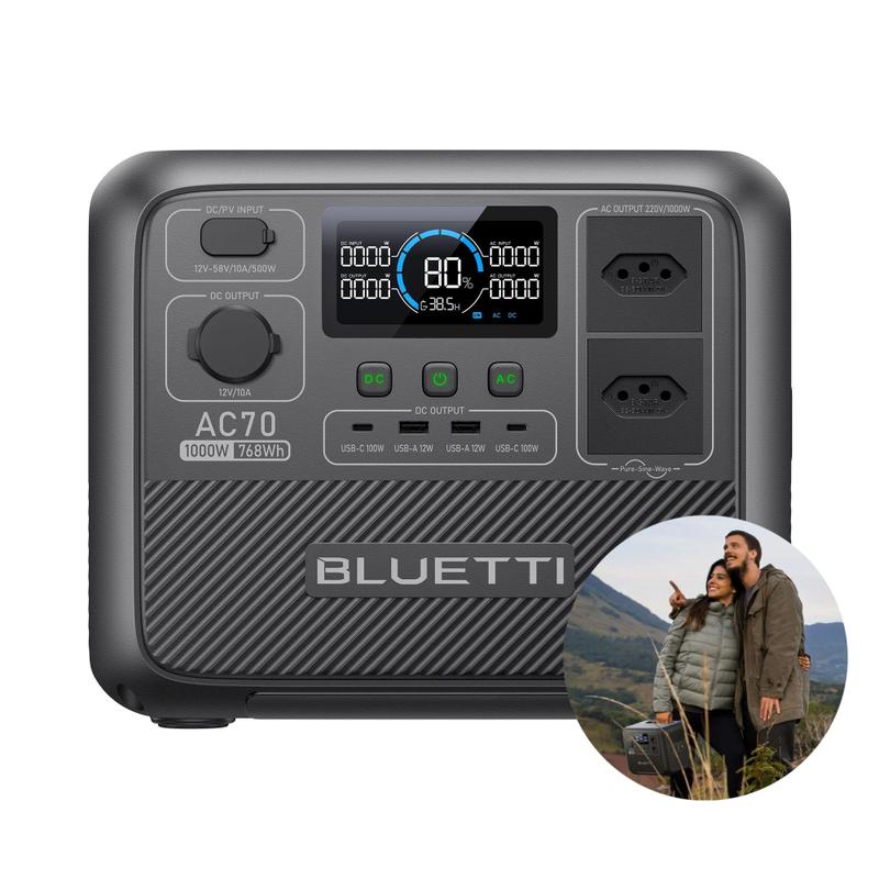 BLUETTI AC70 ポータブル電源 1000W 768Wh Estação De Energia Portáti 1000w Bluetti Ac70 768wh - - Gerador de